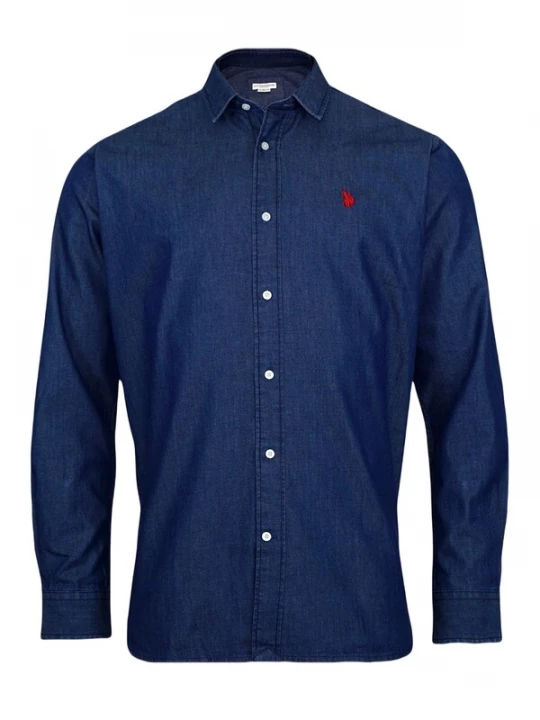 Foto van product U.S. POLO ASSN. Overhemd blauw denim / rood