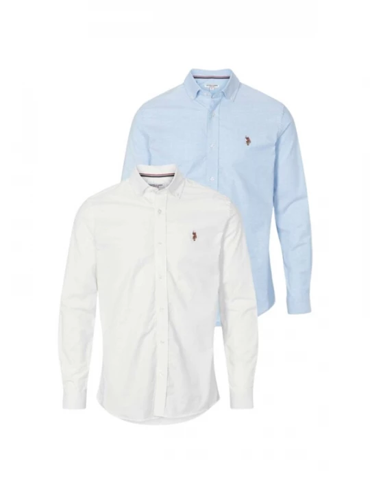 Foto van product U.S. POLO ASSN. Overhemd ' Esmar 2-Pack ' wit