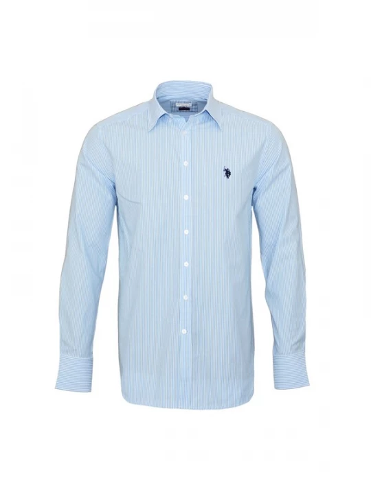 Foto van product U.S. POLO ASSN. Overhemd navy / lichtblauw / wit