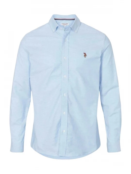 Foto van product U.S. POLO ASSN. Overhemd 'UMEsmar' lichtblauw / bruin