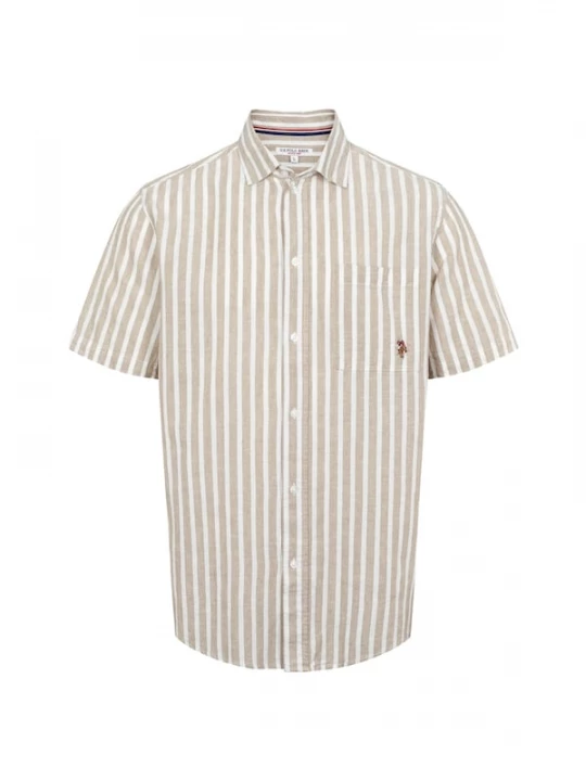Foto van product U.S. POLO ASSN. Overhemd 'UMMarli' beige / wit