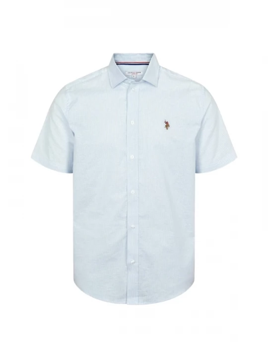 Foto van product U.S. POLO ASSN. Overhemd 'UMNatan' lichtblauw / wit