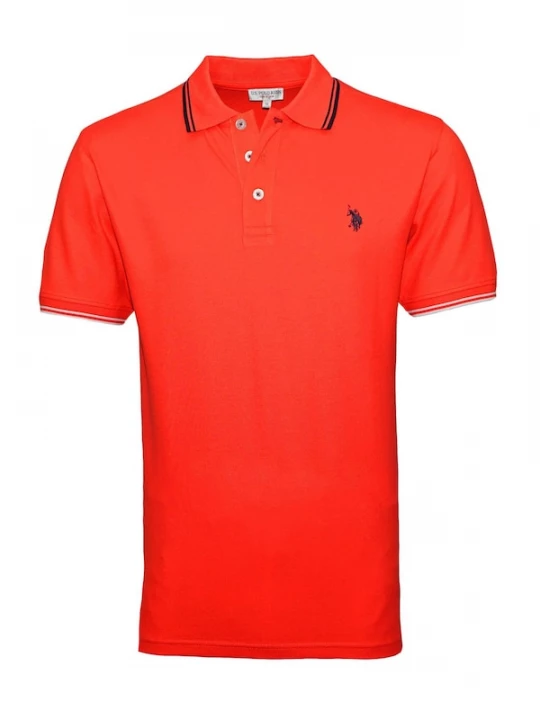 Foto van product U.S. POLO ASSN. Shirt 'Barney' donkerblauw / lichtgrijs / knalrood