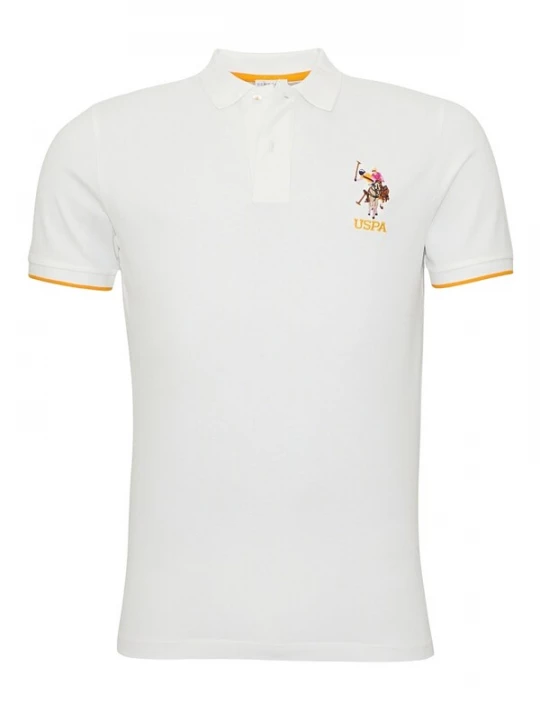 Foto van product U.S. POLO ASSN. Shirt donkerbruin / lichtoranje / wit