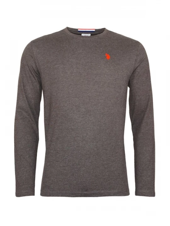 Foto van product U.S. POLO ASSN. Shirt grijs gemêleerd / oranje