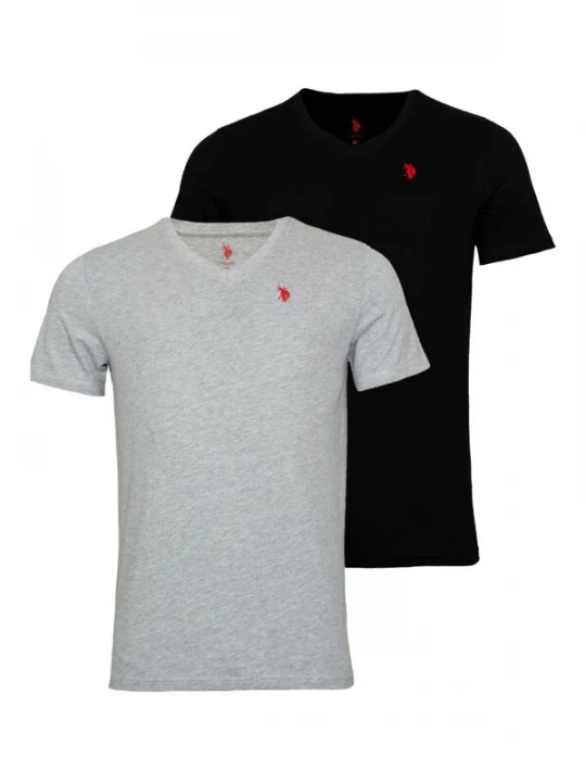 Foto van product U.S. POLO ASSN. Shirt grijs gemêleerd / rood / zwart