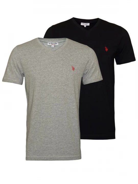 Foto van product U.S. POLO ASSN. Shirt grijs gemêleerd / zwart