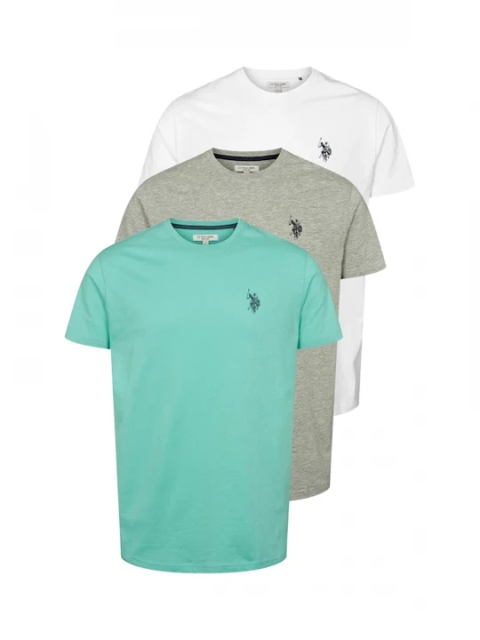 Foto van product U.S. POLO ASSN. Shirt 'UMBetil' navy / turquoise / grijs gemêleerd / wit