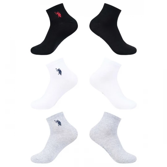 Foto van product U.S. POLO ASSN. Sokken grijs gemêleerd / zwart / wit