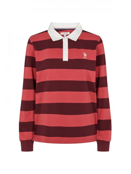 Foto van product U.S. POLO ASSN. Sweatshirt 'UWKamille' bordeaux / watermeloen rood / wit