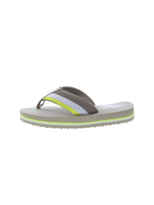 Foto van product U.S. POLO ASSN. Teenslippers 'Hank' donkerbeige / neongeel / wit