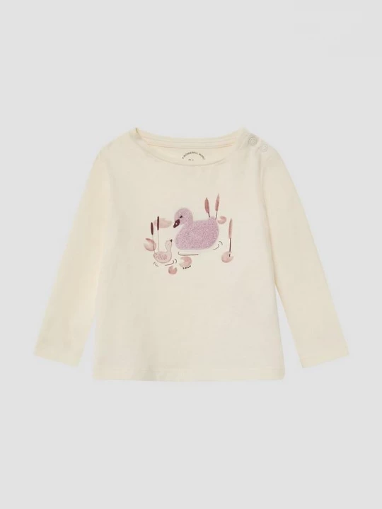 Foto van product Uitlopend shirt met lange mouwen, print en applicatie s.Oliver beżowy