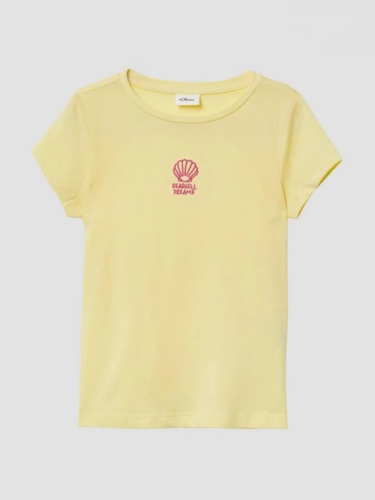 Foto van product Uitlopend T-shirt met borduursel s.Oliver geel