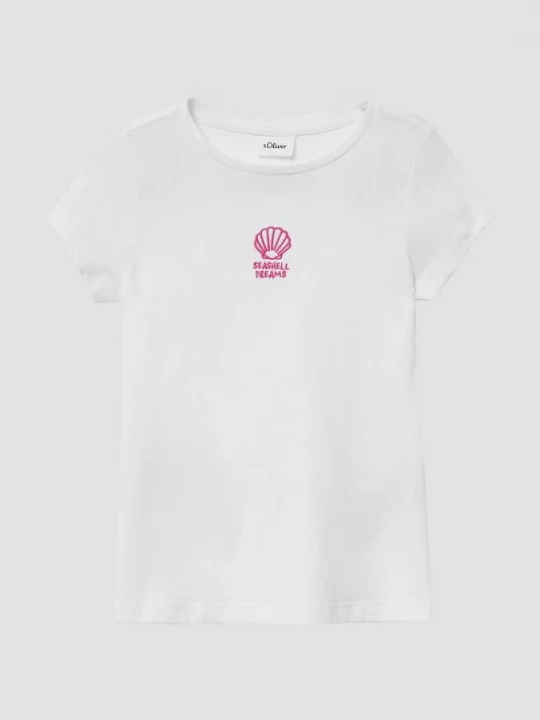 Foto van product Uitlopend T-shirt met borduursel s.Oliver wit