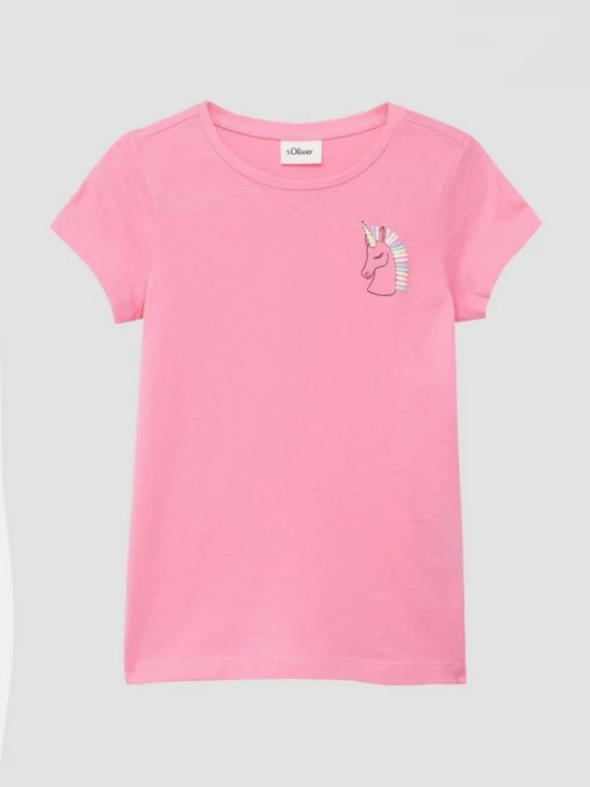 Foto van product Uitlopend T-shirt met printdetail s.Oliver roze