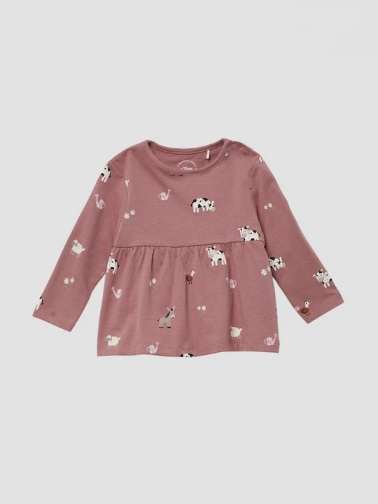 Foto van product Uitlopend tricot shirt met all-over print s.Oliver roze