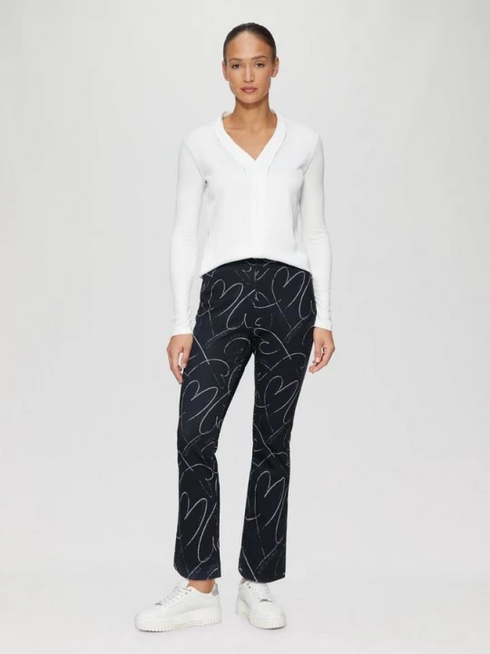 Foto van product Uitlopende broek met hartjesprint s.Oliver blauw