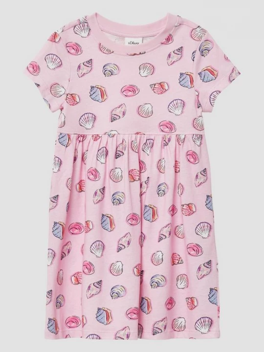 Foto van product Uitlopende jersey jurk met print all-over s.Oliver roze