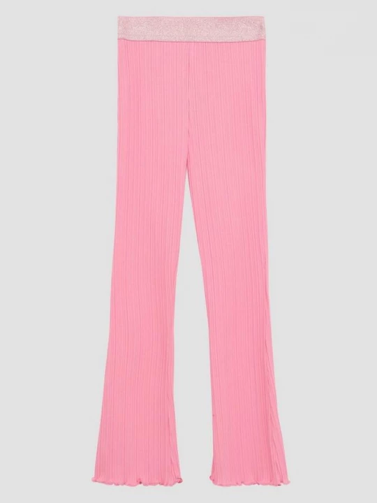 Foto van product Uitlopende legging met geribde structuur en glitter tailleband s.Oliver roze
