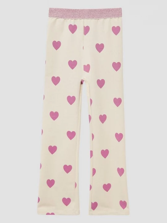 Foto van product Uitlopende legging met glitter tailleband en print s.Oliver beżowy