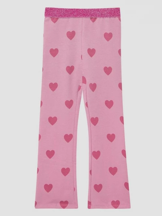 Foto van product Uitlopende legging met glitter tailleband en print s.Oliver roze