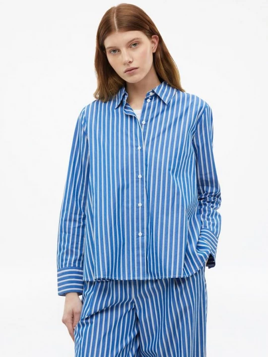 Foto van product Uitlopende overhemdblouse in een patronenmix s.Oliver blauw