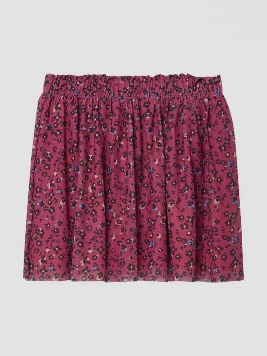 Foto van product Uitlopende rok van mesh met tricot voering en bloemenpatroon s.Oliver