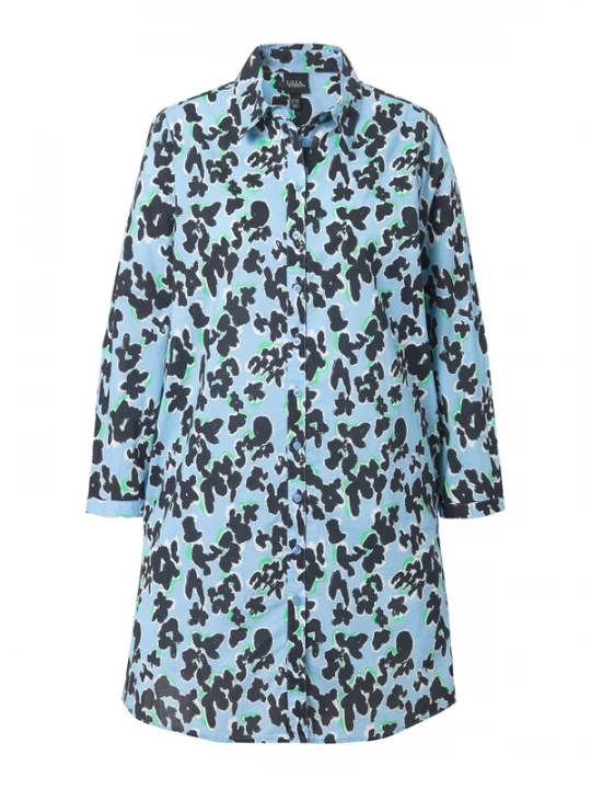 Foto van product Ulla Popken Blouse hemelsblauw / limoen / zwart / wit