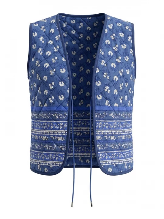 Foto van product Ulla Popken Bodywarmer blauw / royal blue / koningsblauw / wit