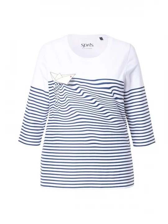 Foto van product Ulla Popken Shirt donkerblauw / wit