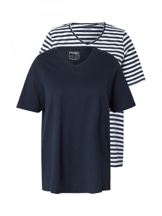 Foto van product Ulla Popken Shirt navy / wit