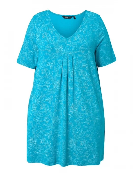 Foto van product Ulla Popken Shirt royal blue / koningsblauw / wit