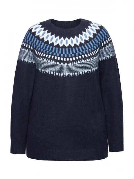 Foto van product Ulla Popken Trui blauw / hemelsblauw / donkerblauw / wit