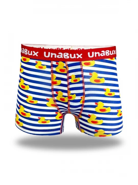Foto van product UNABUX Boxershorts ' BLACK WHITE RABBIT ' blauw / geel / wit