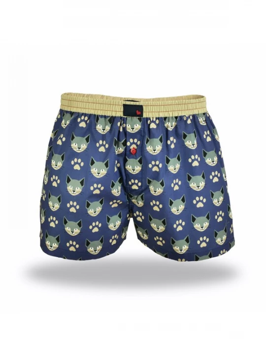 Foto van product UNABUX Boxershorts 'Prints' blauw / lichtgeel