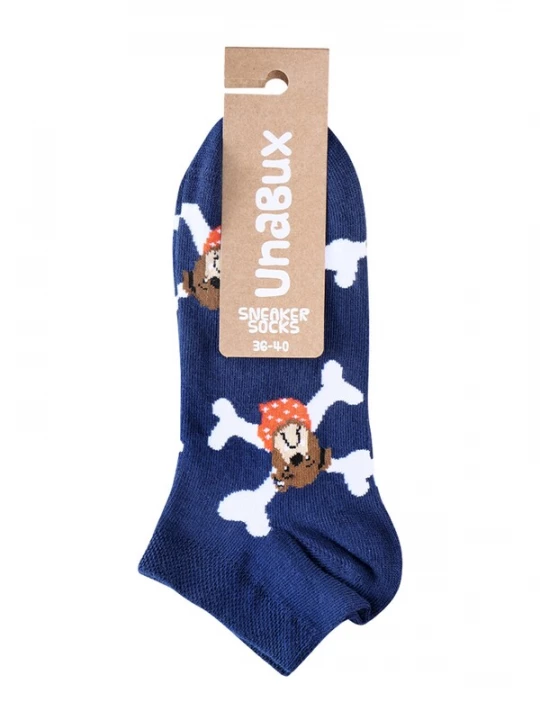 Foto van product UNABUX Sokken donkerblauw / bruin / oranje / wit