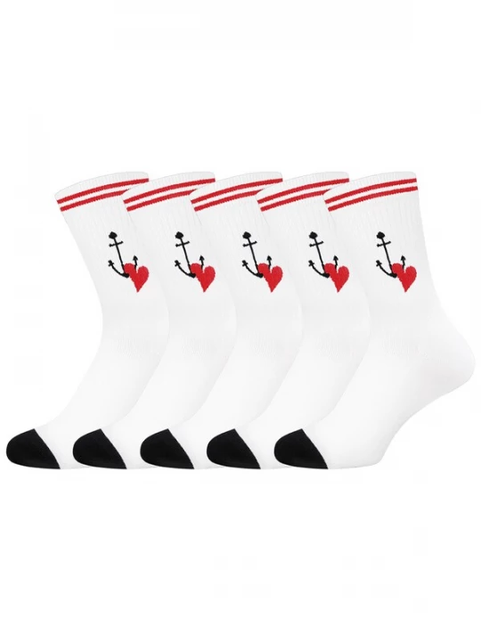 Foto van product UNABUX Sokken 'Touchdown' rood / zwart / wit
