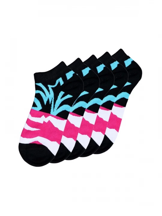 Foto van product UNABUX Sokken turquoise / pink / zwart / wit