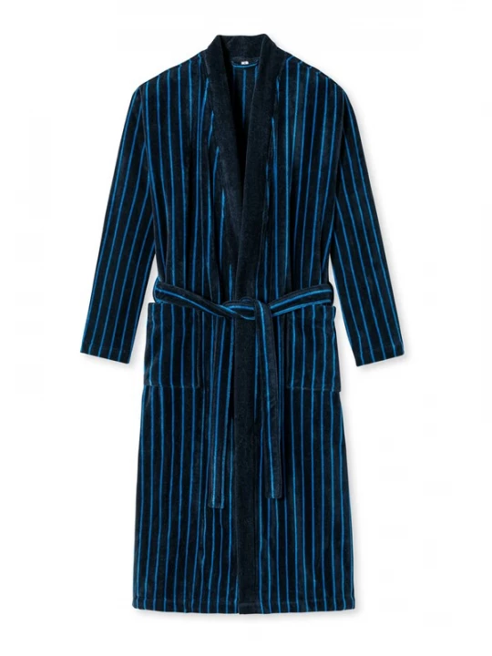 Foto van product uncover by SCHIESSER Badjas lang 'Timeless Comfort' azuur / donkerblauw
