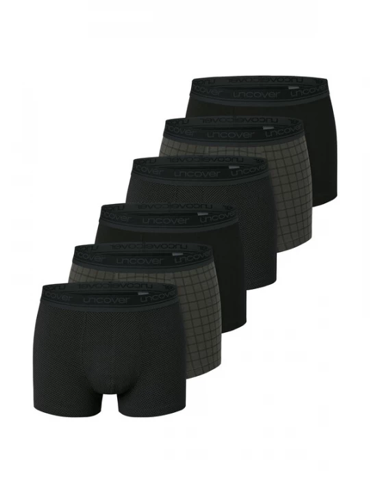 Foto van product uncover by SCHIESSER Boxershorts ' Cotton Series ' antraciet / zwart