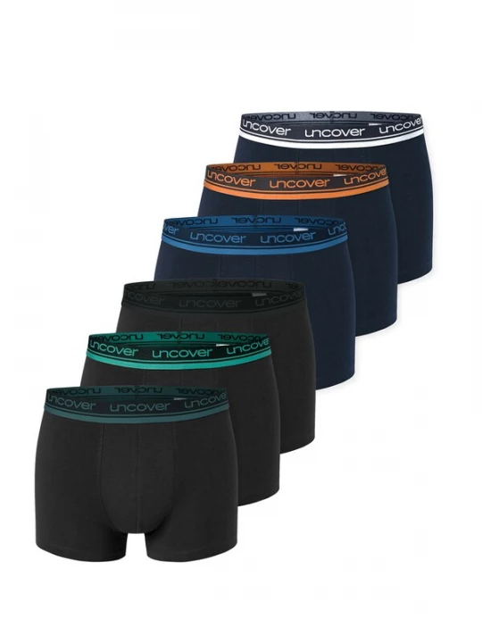 Foto van product uncover by SCHIESSER Boxershorts ' Cotton Series ' donkerblauw / zwart