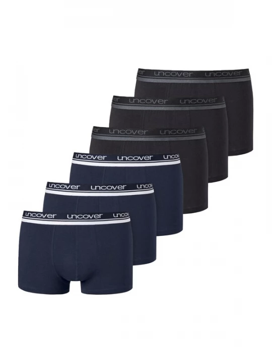 Foto van product uncover by SCHIESSER Boxershorts navy / grijs gemêleerd / zwart gemêleerd / wit