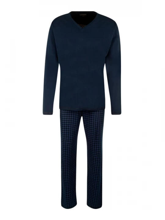 Foto van product uncover by SCHIESSER Pyjama lang nachtblauw / cyaan blauw