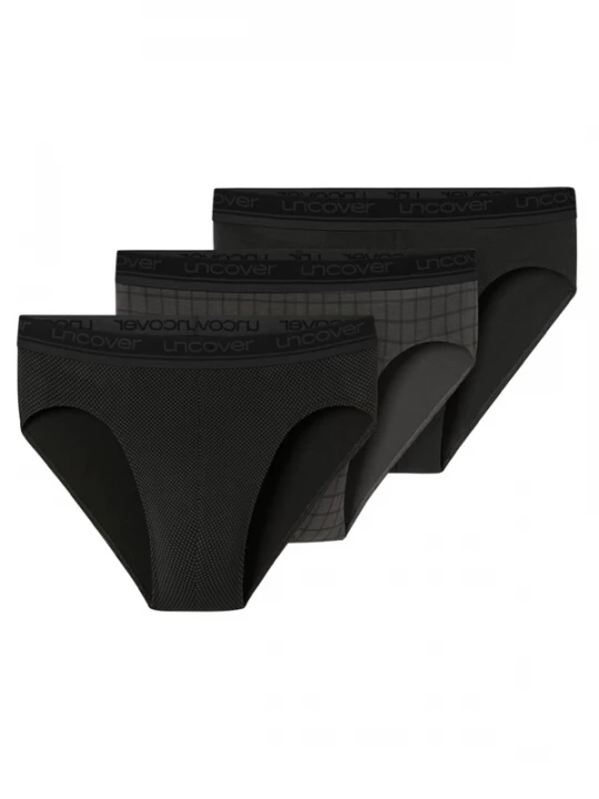 Foto van product uncover by SCHIESSER Slip 'Cotton' donkergrijs / zwart