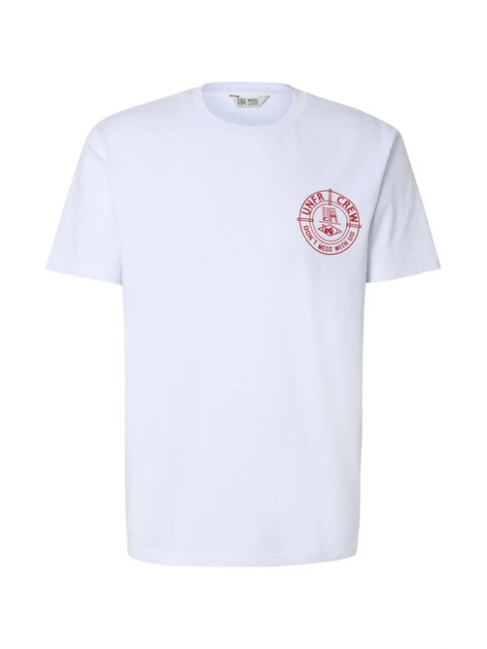 Foto van product Unfair Athletics Shirt 'Dmwu' bloedrood / wit