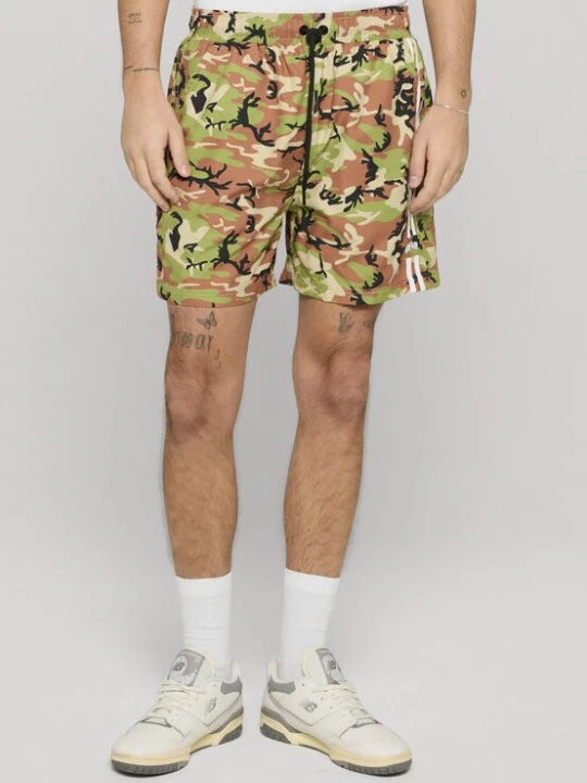Foto van product Unfair Athletics Zwemshorts 'Woodland' bruin / kaki / zwart / wit