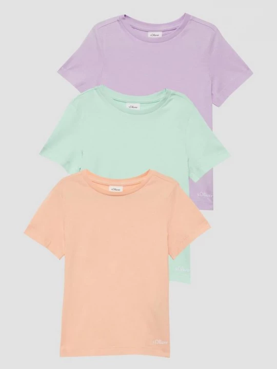 Foto van product Uniseks drie-pack T-shirts met logoprint s.Oliver
