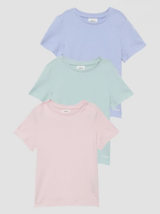 Foto van product Uniseks drie-pack T-shirts met logoprint s.Oliver