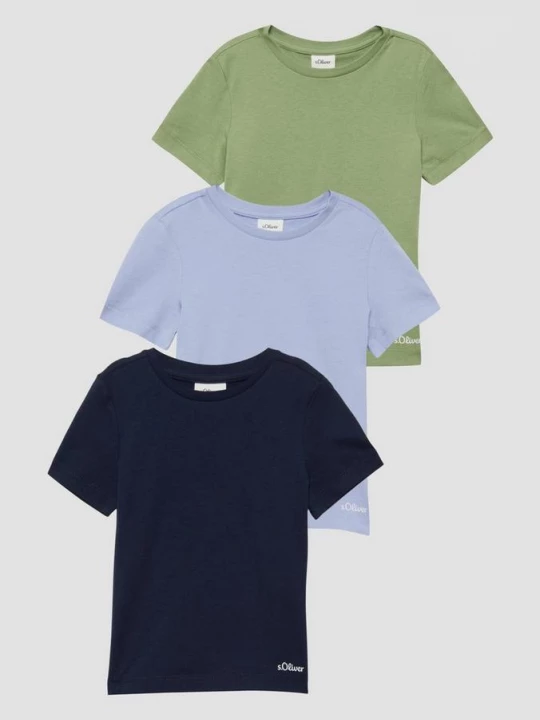 Foto van product Uniseks drie-pack T-shirts met logoprint s.Oliver