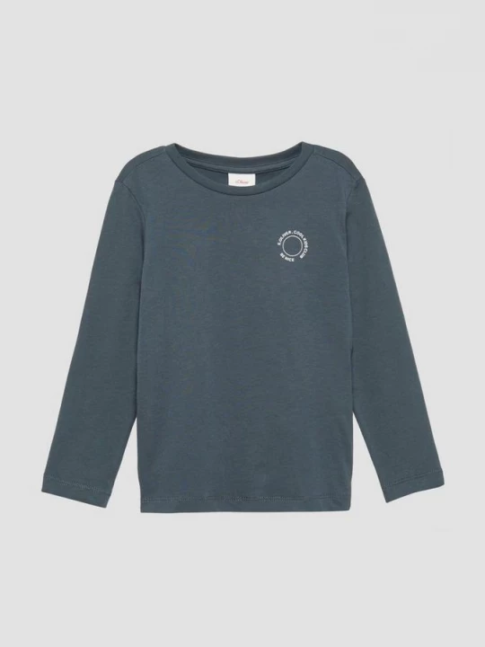 Foto van product Uniseks katoenen top met lange mouwen en een klein printdetail s.Oliver grijs